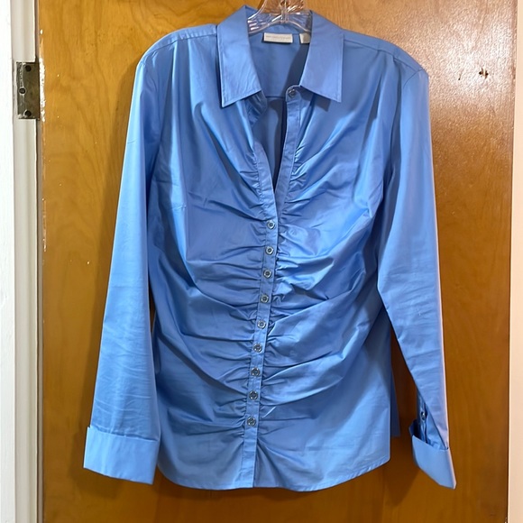 New York & Company Tops - Women’s New York & Company blue button-down shirt